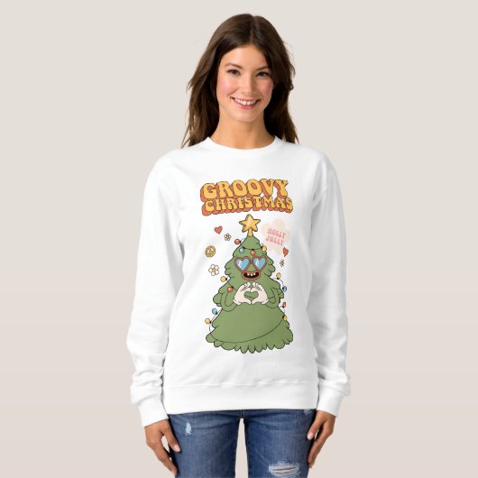 Groovy kerstboom - Holly Jolly Vibes Trui (Voorkant volledig)