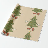 groovy kerstboom jaren 1960 cadeaupapier (Uitgerold)
