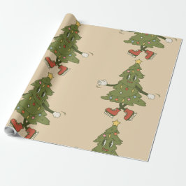  groovy kerstboom jaren 1960 cadeaupapier