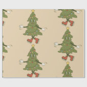  groovy kerstboom jaren 1960 cadeaupapier (Vlak)