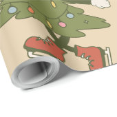  groovy kerstboom jaren 1960 cadeaupapier (Rol Hoek)