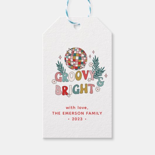 Groovy Kerstcadeautag Cadeaulabel (Voorkant)