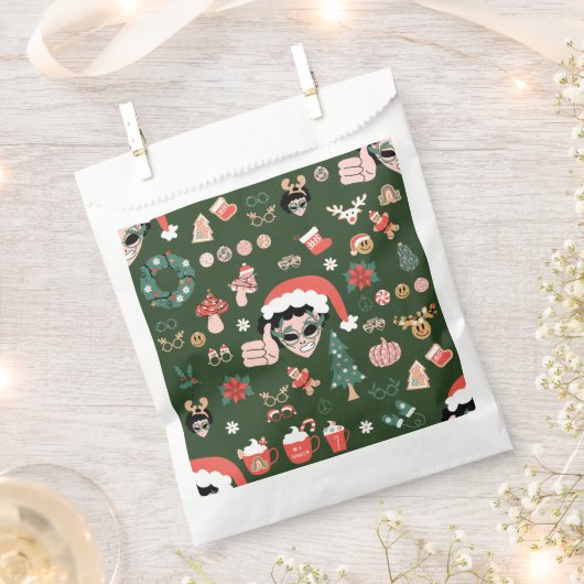 Groovy Kerstdisco Santa Alien Bedankzakje (Geknipt)