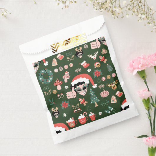 Groovy Kerstdisco Santa Alien Bedankzakje (Gezegeld)