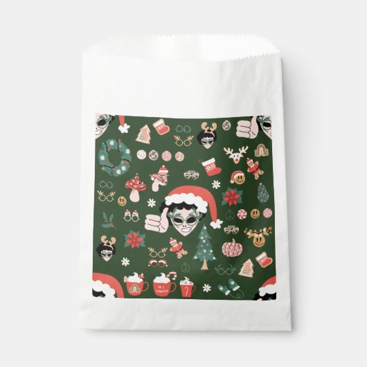 Groovy Kerstdisco Santa Alien Bedankzakje (Voorkant)