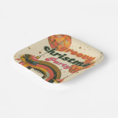 Groovy Kerstfeest Retro 70's Theme Papieren Bordje (Gebogen)