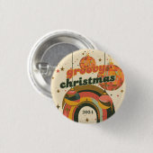 Groovy Kerstfeest Retro 70's Theme Ronde Button 3,2 Cm (Voorkant /achterkant)