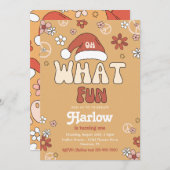 Groovy Kerstfeest uitnodiging | Winter (Voorkant / Achterkant)