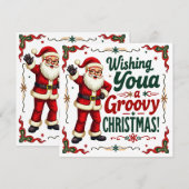 Groovy Kerstkaart Wensen (Voorkant / Achterkant)