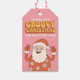 Groovy kerstkerkersen kerstkersen Santa Funny Retr Cadeaulabel