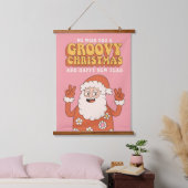 Groovy kerstkerkersen kerstkersen Santa Funny Retr Hangend Wandkleed (Slaapkamer)