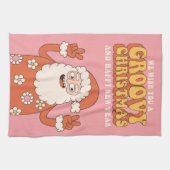Groovy kerstkerkersen kerstkersen Santa Funny Retr Theedoek (Horizontaal)