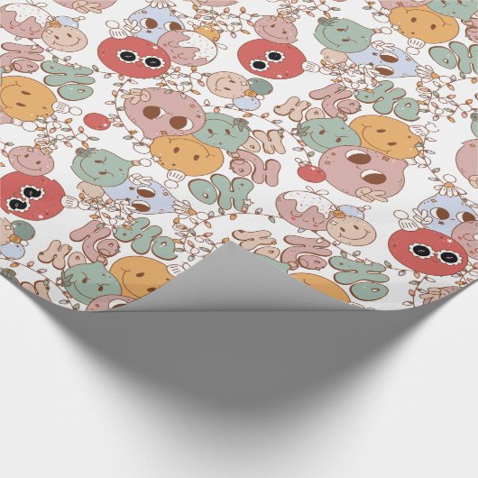 Groovy kerstlampjes 12 dagen kerstcadeaus cadeaupapier (Hoek)