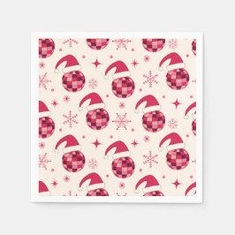 Groovy Kerstman Disco Ballen Patroon Servet