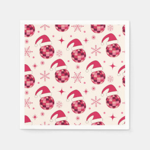 Groovy Kerstman Disco Ballen Patroon  Servet
