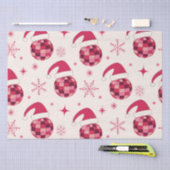 Groovy Kerstman Disco Ballen Patroon  Tissuepapier (Craft)