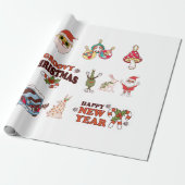 Groovy Kerstmis Cadeaupapier (Uitgerold)