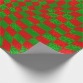 Groovy Kerstmis geruit wervelende jaren zestig sne Cadeaupapier (Hoek)