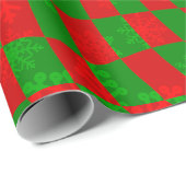 Groovy Kerstmis geruit wervelende jaren zestig sne Cadeaupapier (Rol Hoek)