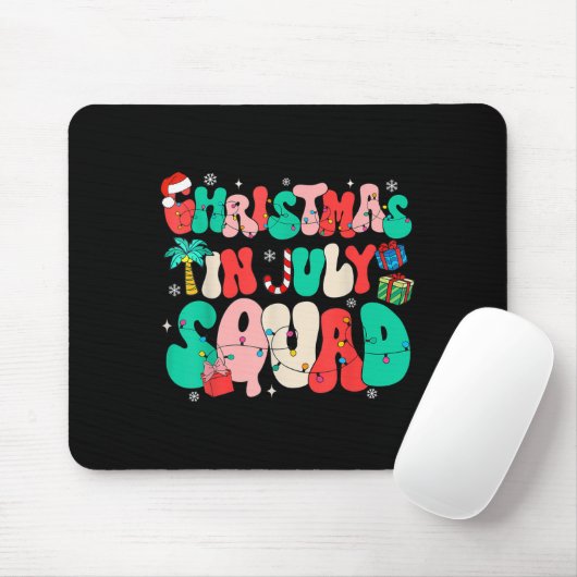 Groovy Kerstmis in juli Squad Hawaii Beach Zomer Muismat (Met muis)
