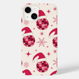 Groovy Kerstmis Sinterklaas Disco Ballen Patroon Case-Mate iPhone 14 Hoesje