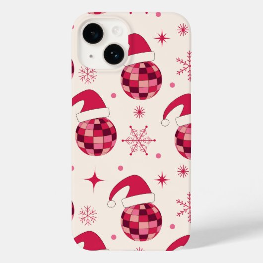 Groovy Kerstmis Sinterklaas Disco Ballen Patroon Case-Mate iPhone Case (Achterkant)
