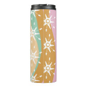 Groovy Kerstmis Snowflake Swirl Marble Thermosbeker (Achterkant)