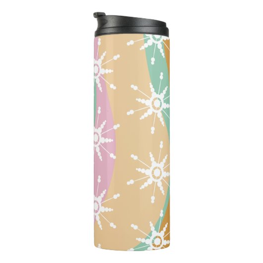 Groovy Kerstmis Snowflake Swirl Marble Thermosbeker (Geroteerd rechts)