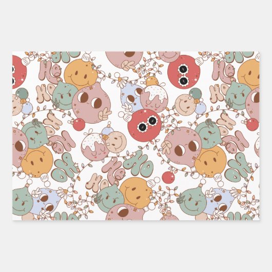 Groovy kerstpapier inpakpapier vel (Voorkant 3)