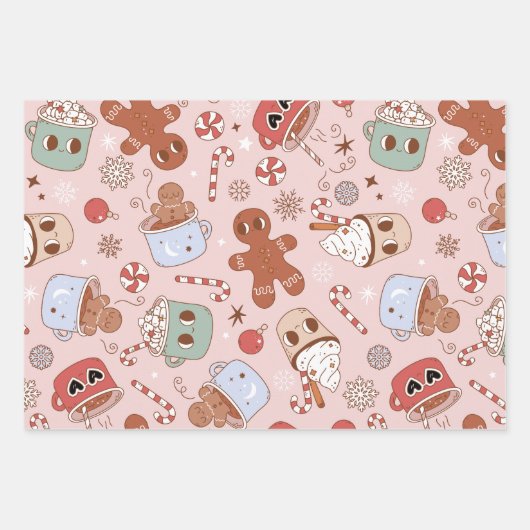 Groovy kerstpapier inpakpapier vel (Voorkant)