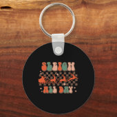 Groovy kerstslee de hele dag rendieren sleutelhanger (Voorkant)