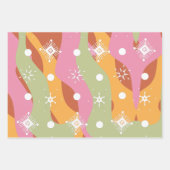 Groovy Kerstsneeuwvlokken Golven Inpakpapier Vel (Voorkant 2)