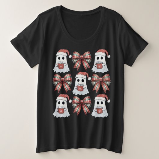 Groovy Kerstspook en Coquette Grote Maat T-shirt (Design voorkant)