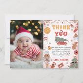 Groovy Kerstverjaardag Foto Bedankkaart (Voorkant)