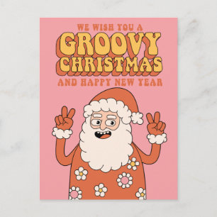 Groovy Kerstwensen Vrede Liefde & Vakantie Cheer Feestdagenkaart