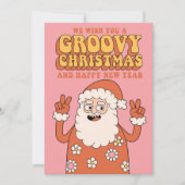 Groovy Kerstwensen Vrede Liefde & Vakantie Cheer Feestdagenkaart (Voorkant)