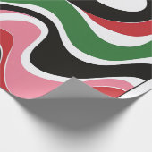 Groovy kerstwervelingen cadeaupapier (Hoek)