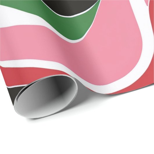 Groovy kerstwervelingen cadeaupapier (Rol Hoek)