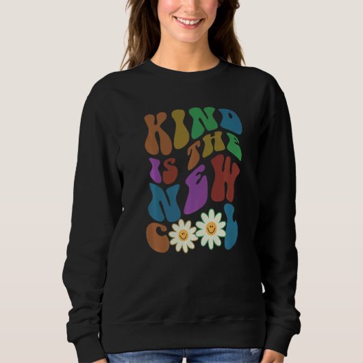 Groovy KIND IS THE NEW COOL Retro Anti Bullying Ch Trui (Voorkant)