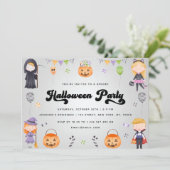 Groovy Kinder Halloween Kostuum Party Herfst Uitno Kaart (Staand voorkant)