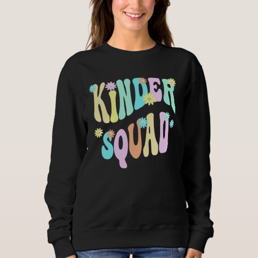 Groovy Kindergarten Squad School Teacher Kinder Re Trui (Voorkant)