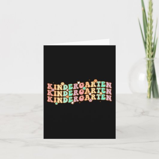 Groovy Kindergarten Vibes Face Retro Teachers Back Kaart (Voorkant)