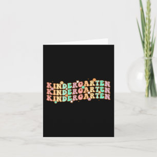 Groovy Kindergarten Vibes Face Retro Teachers Back Kaart
