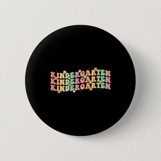 Groovy Kindergarten Vibes Face Retro Teachers Back Ronde Button 5,7 Cm (Voorkant)