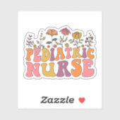 Groovy Kinderverpleegster RN Wildflower PEDS Verpl Sticker (Vel)
