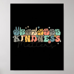 Groovy Kindness Gebarentaal ASL Vinger spelling Poster