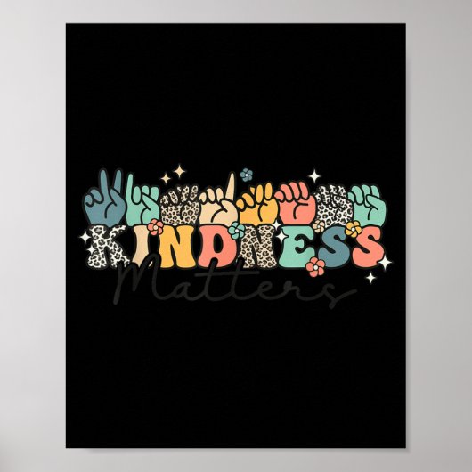 Groovy Kindness Gebarentaal ASL Vinger spelling Poster (Voorkant)