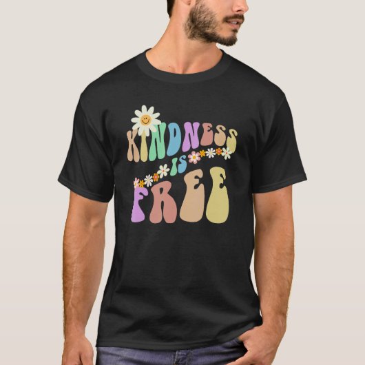 Groovy KINDNESS IS FREE Retro Stop Bullying Choose T-shirt (Voorkant)