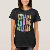 Groovy KINDNESS TAKES COURAGE Retro Stop Bullying  T-shirt (Voorkant)