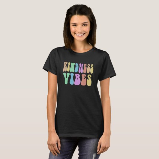 Groovy KINDNESS VIBES Choose Retro Be Kind Ninja A T-shirt (Voorkant volledig)